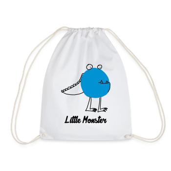 Little Monster / Baby / Bébé / Humor / Halloween - Drawstring Bag - white - Front