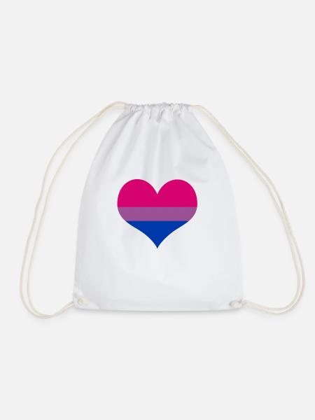 Bisexual Pride Flag - Drawstring Bag - white