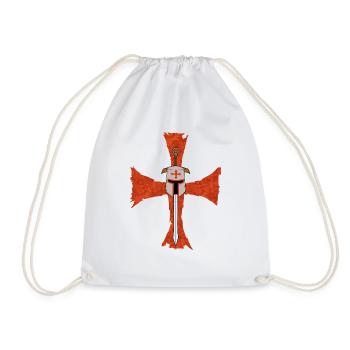 Ritter Templer Deus Vult Schwert Kreuzritter Kreuz - Turnbeutel - Weiß - Vorne