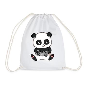 Panda Gamer Video Spieler Spielen Game Pandabär - Turnbeutel - Weiß - Vorne