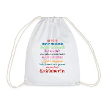 Erzieherin Geschenk Geburtstag Weihnachten - Turnbeutel - Weiß - Vorne