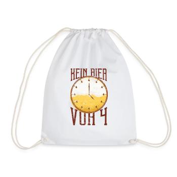 Kein Bier vor 4 Uhr | Lustiges Party Bier Design - Turnbeutel - Weiß - Vorne