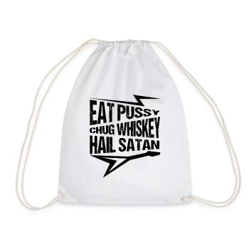 Punk Rock, manger la chatte, Chug Whiske, guitariste de Satan - Sac de sport léger - blanc - Devant