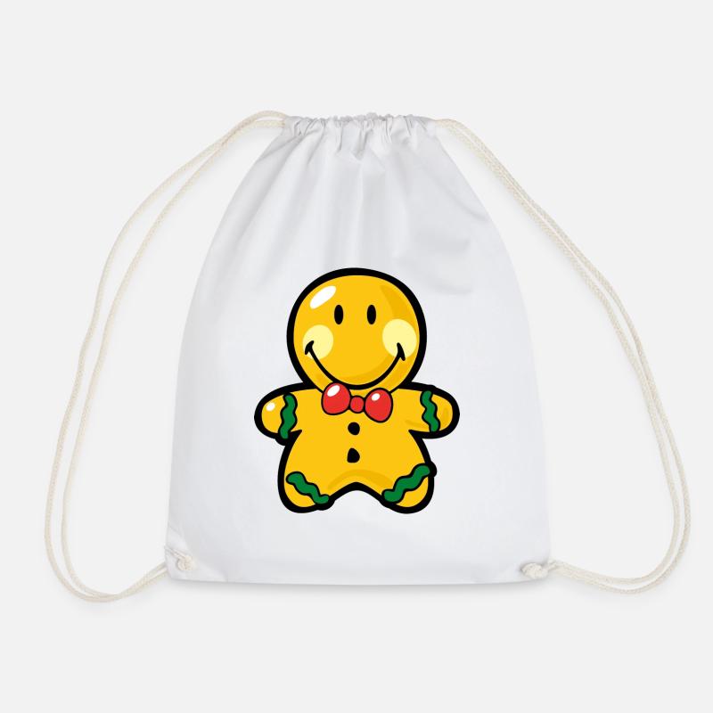 Smiley Christmas Gingerbread - Sac de sport léger - blanc