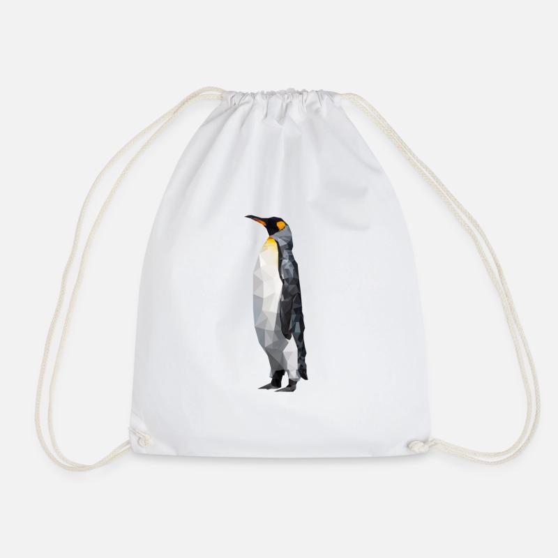 Polygon Pinguin Tier Design - Turnbeutel - Weiß