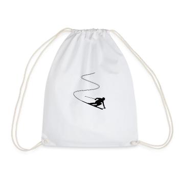 Skieur, ski, sports d'hiver - Sac de sport léger - blanc - Devant