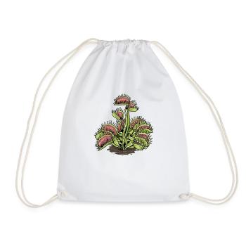 Carnivorous Plant Venus Flytrap - Drawstring Bag - white - Front