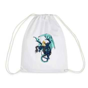 Big dragon with king cat - Drawstring Bag - white - Front