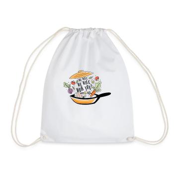 We want Wok you - Drawstring Bag - white - Front