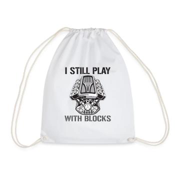 Je joue encore avec des blocs de voiture - Sac de sport léger - blanc - Devant