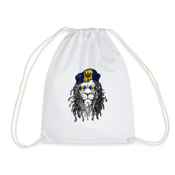 Barbados Shirt Löwe Cool Stolz Flagge T-Shirt - Turnbeutel - Weiß - Vorne
