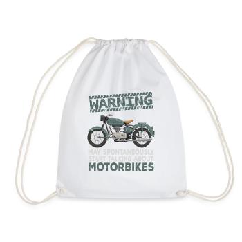 Warning Motorbikes - Drawstring Bag - white - Front
