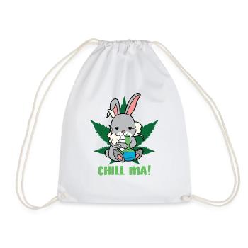 Chill ma Kaninchen Weed Hase - Turnbeutel - Weiß - Vorne