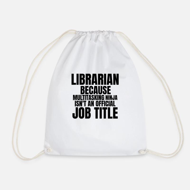 Bibliothekar Ninja Lustig - Turnbeutel - Weiß