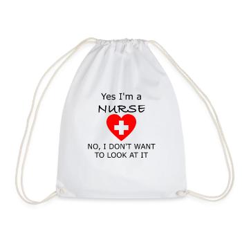 Nurse Krankenschwester Design lustiger Spruch - Turnbeutel - Weiß - Vorne