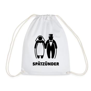 Spätzünder (Älteres Brautpaar / Hochzeit) - Turnbeutel - Weiß - Vorne
