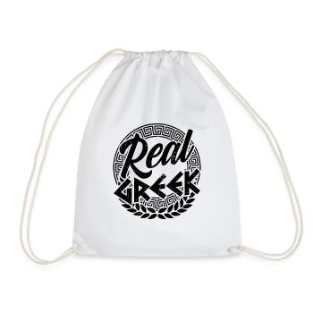 Real Greek gift idea - Drawstring Bag - white - Front