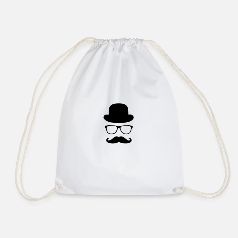 Beard Schnauzer Beard men style - Drawstring Bag - white