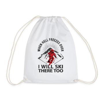 Hell skiing funny - Drawstring Bag - white - Front