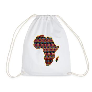 Africa Map Pattern T-Shirt Ladies Mens African - Drawstring Bag - white - Front