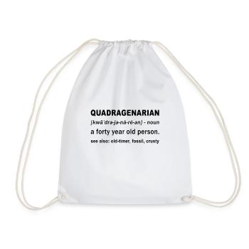 40 years - Drawstring Bag - white - Front