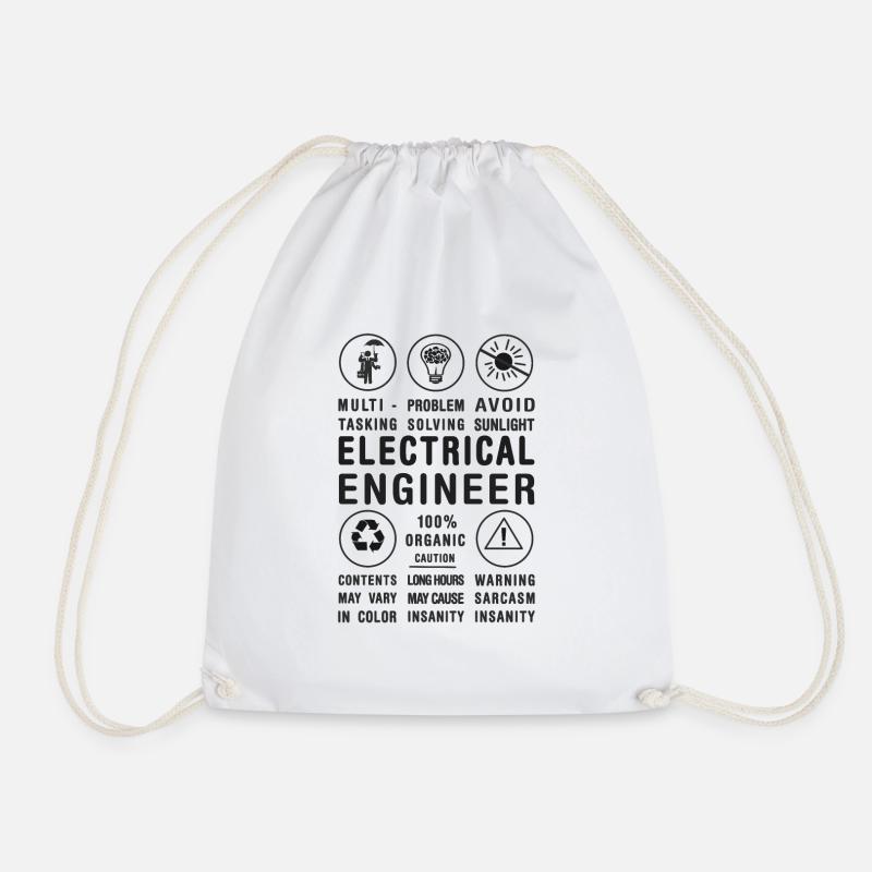 electrical engineer - Drawstring Bag - white