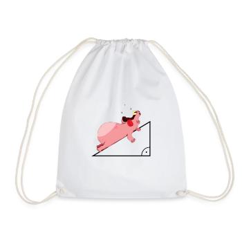Hippopotamus hypotenuse math Funny - Drawstring Bag - white - Front