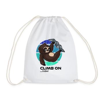 Climbing sloth - Drawstring Bag - white - Front