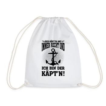 Kapitän Segeln Boot Geschenk - Turnbeutel - Weiß - Vorne