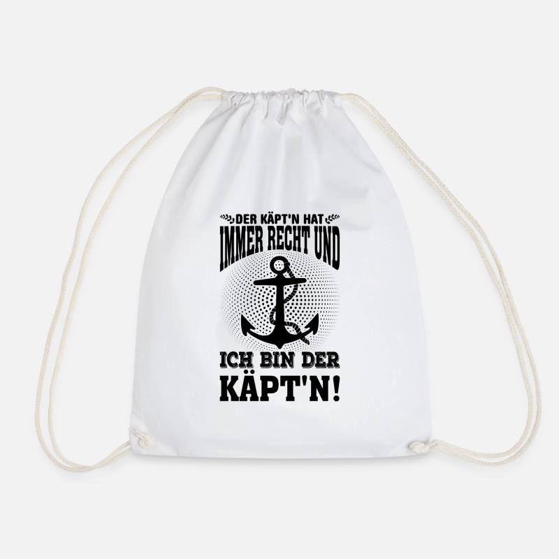Kapitän Segeln Boot Geschenk - Turnbeutel - Weiß
