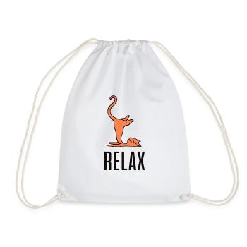 Relax Cat - Drawstring Bag - white - Front