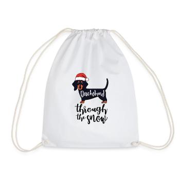 Dackel Hund Weihnachten - Turnbeutel - Weiß - Vorne