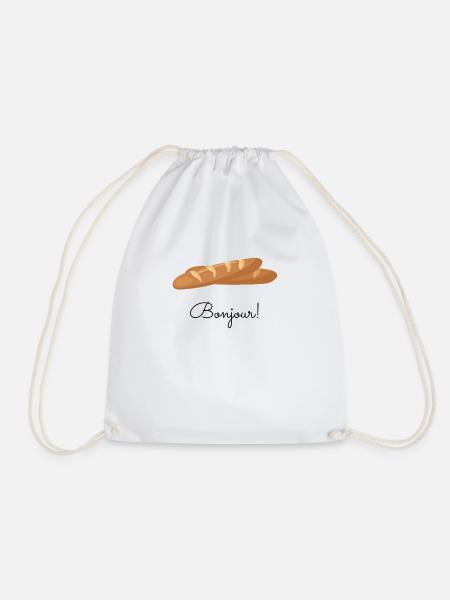 Bonjour Baguette Französisch - Turnbeutel - Weiß