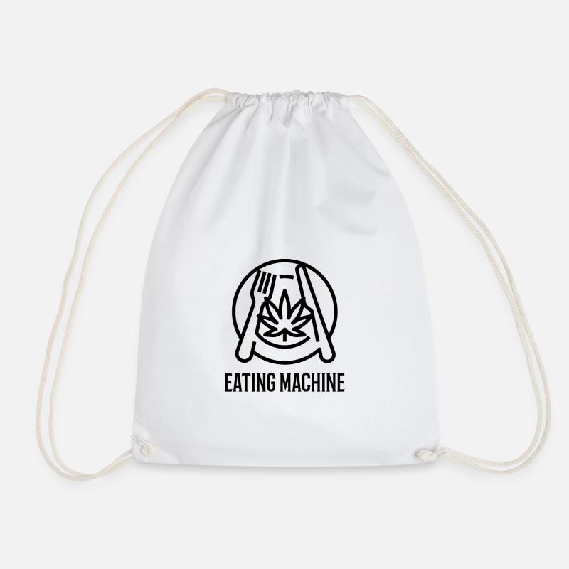 Eating Machine - Drawstring Bag - white