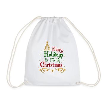 Merry Christmas - Drawstring Bag - white - Front