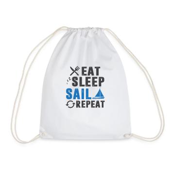 Sailing - Eat Sleep Sail Repeat Design for sailors - Drawstring Bag - white - Front