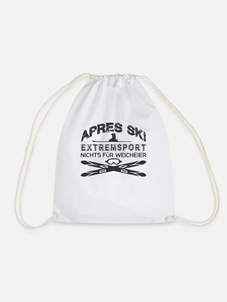 Apres Ski SHIRT - Extremsport Ski Geschenkidee - Turnbeutel - Weiß
