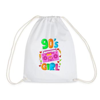 I love the 90s 90s party outfit 90s girl - Drawstring Bag - white - Front