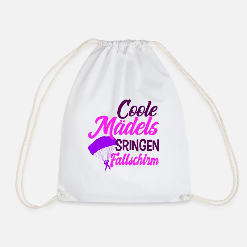 Coole Mädels Springen Fallschirm Skydive - Turnbeutel - Weiß