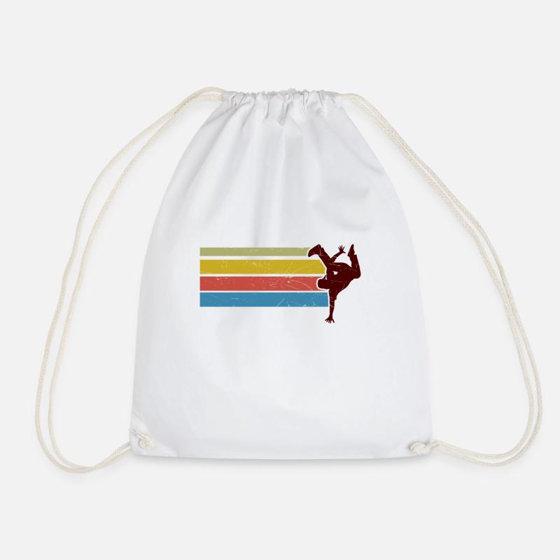break dancing - Drawstring Bag - white