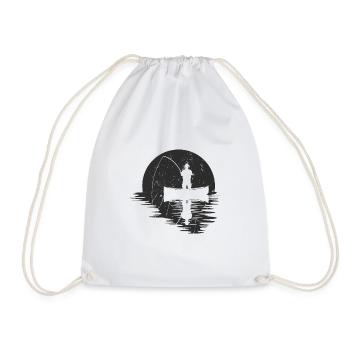 Full moon angler - Drawstring Bag - white - Front