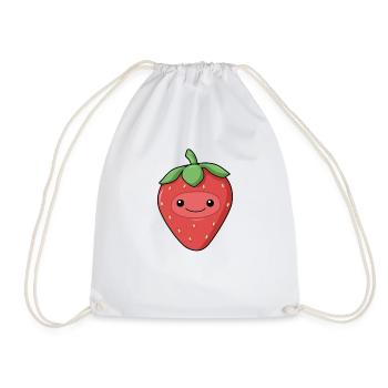 Comic Erdbeere Strawberry - Turnbeutel - Weiß - Vorne
