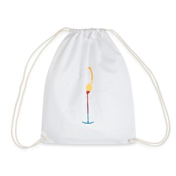 Retro anchor lift skier snowboarder winter vacation - Drawstring Bag - white - Front