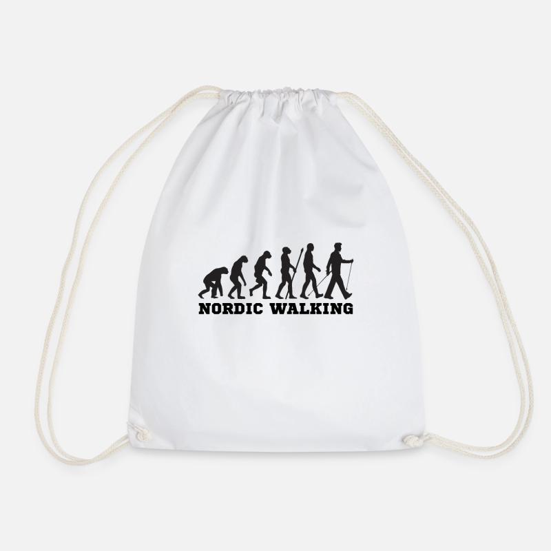 Nordic walking evolution - Drawstring Bag - white