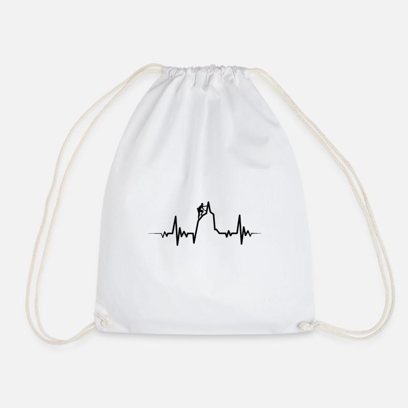 Climbing heartbeat climbers - Drawstring Bag - white