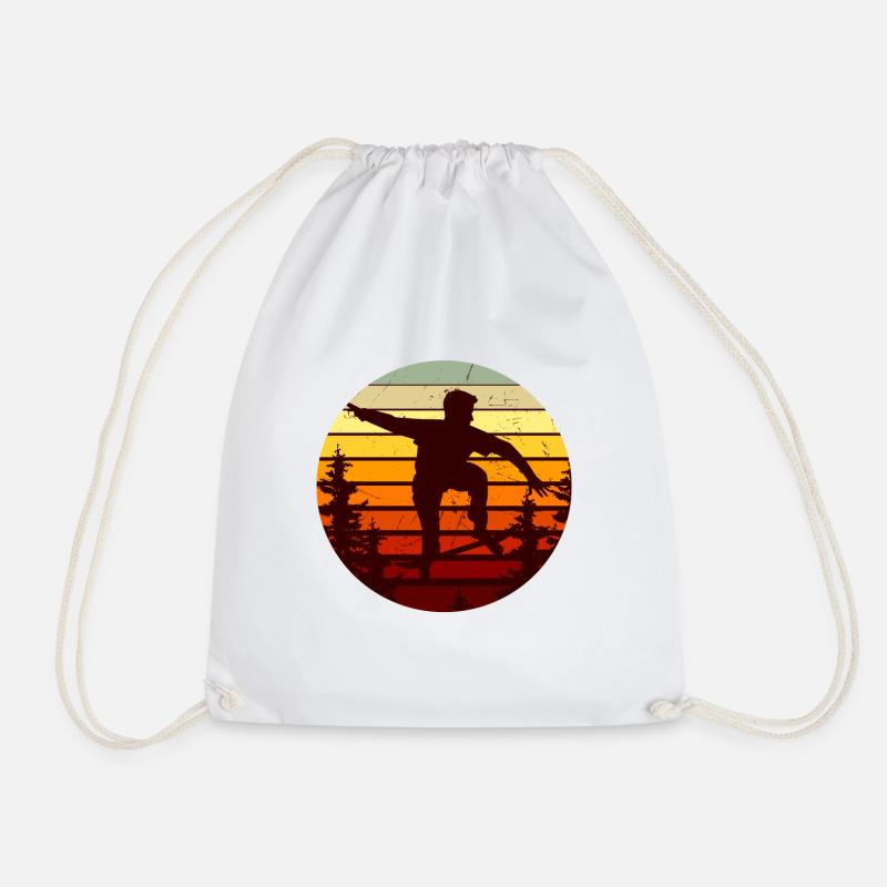 skateboard - Drawstring Bag - white