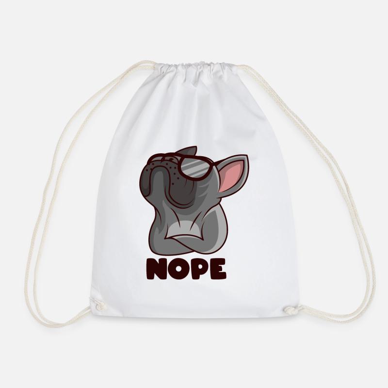 French bulldog - Drawstring Bag - white