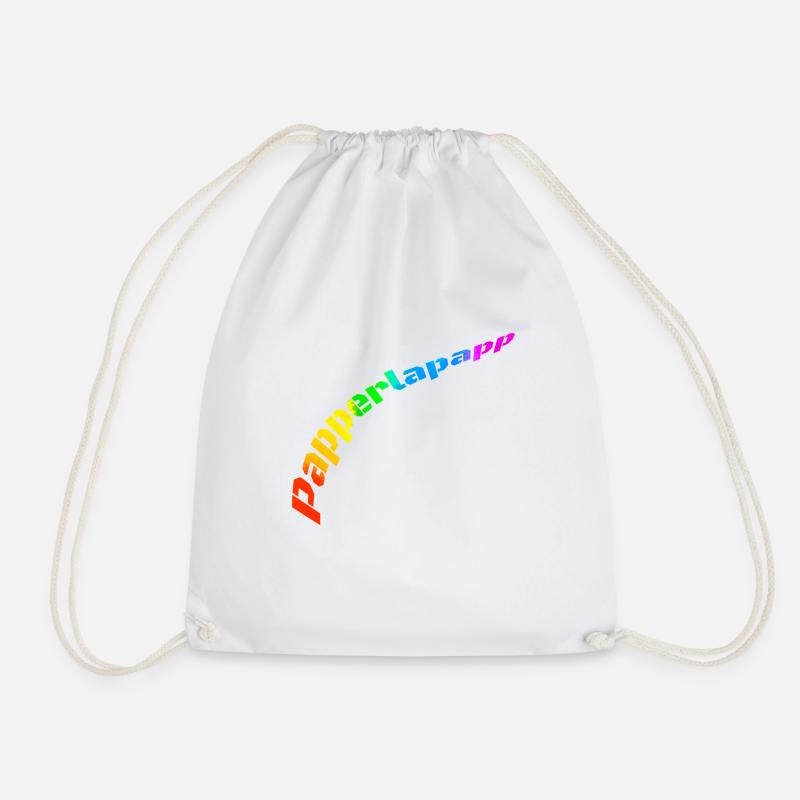 Papperlapapp Regenbogen seltene Wörter Geschenk - Turnbeutel - Weiß