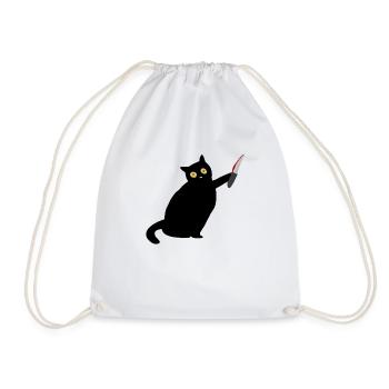 KILLER CAT - Drawstring Bag - white - Front