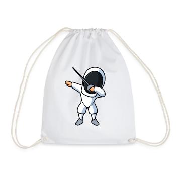 Fencing dabbing - Drawstring Bag - white - Front
